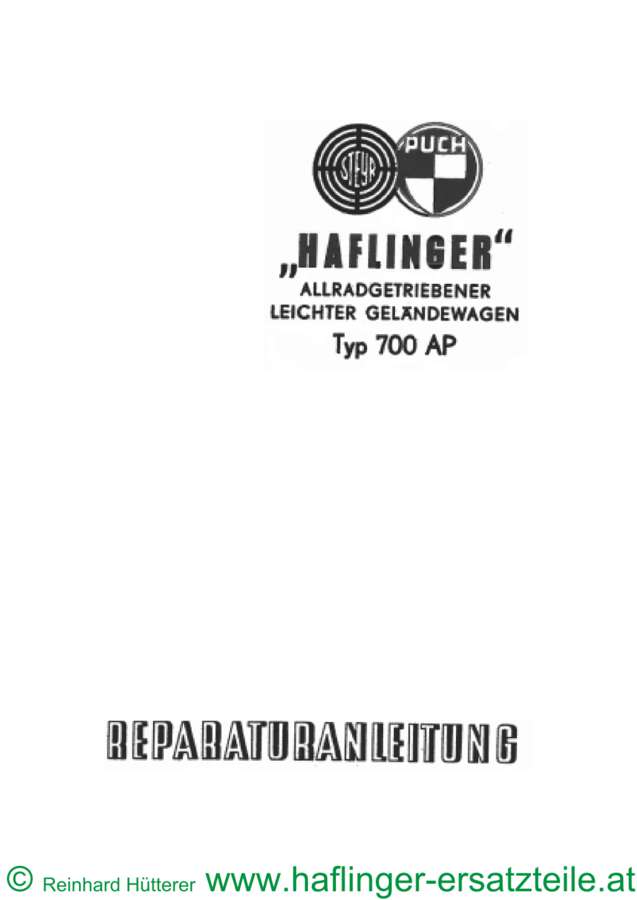 repair manual Haflinger